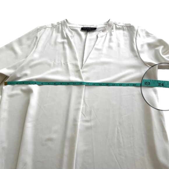 Eloquii White V neck Front Plead Wide Sleeves Blouse Top size 16 (flawed) - Picture 6 of 15